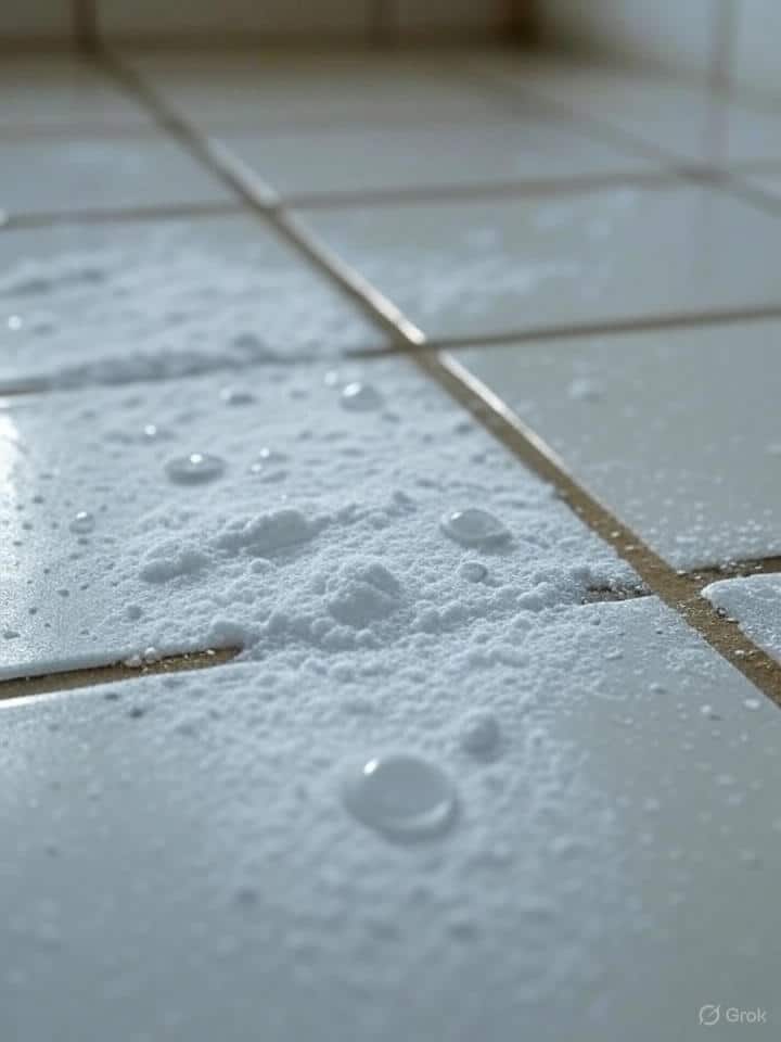 Cách làm trắng ron gạch bằng baking soda và giấm