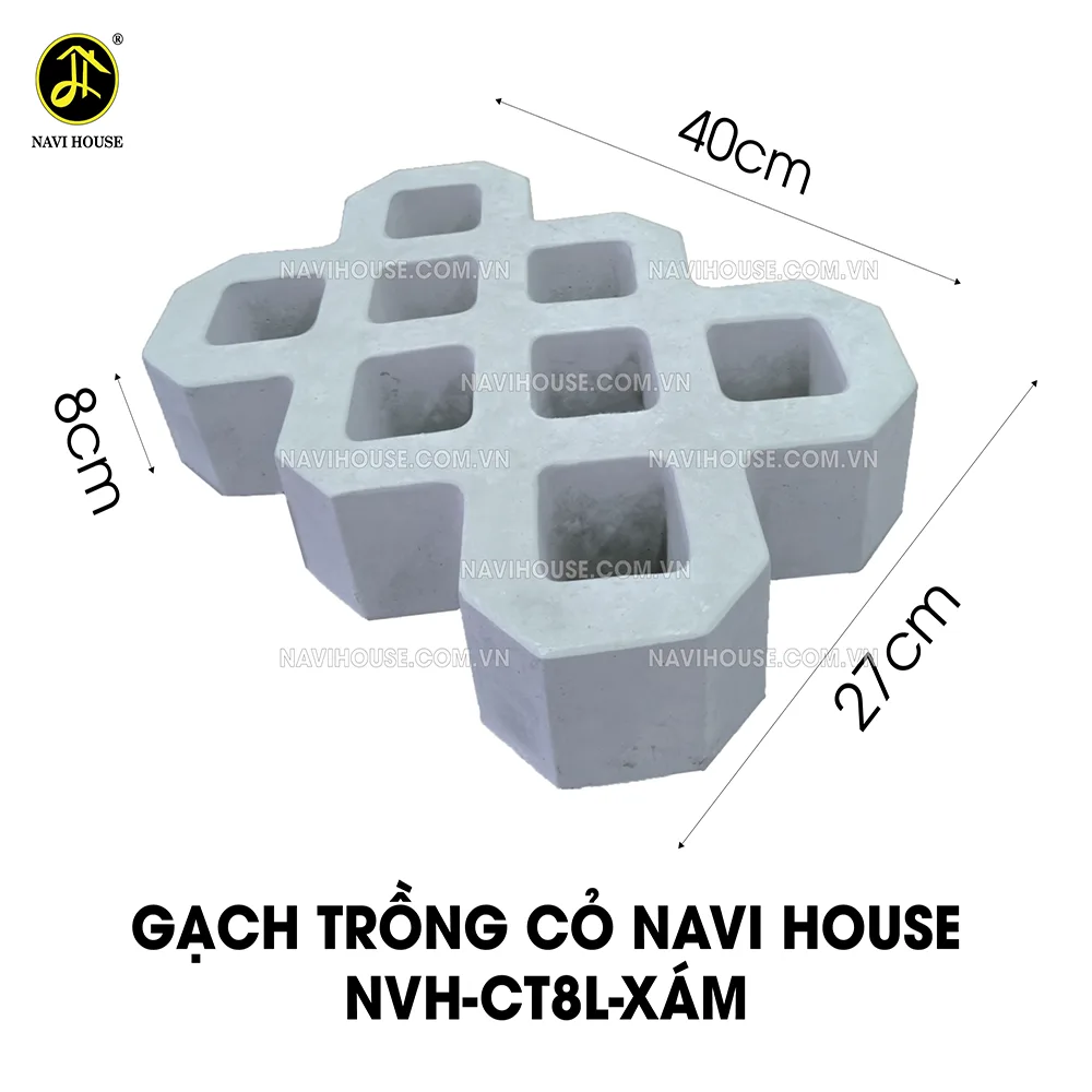Gạch trồng cỏ 8 lỗ Navi House